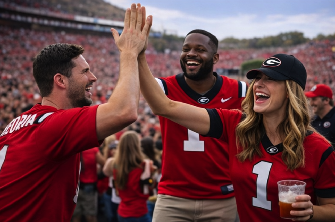 Parents and supporters traveling together for a Georgia away game