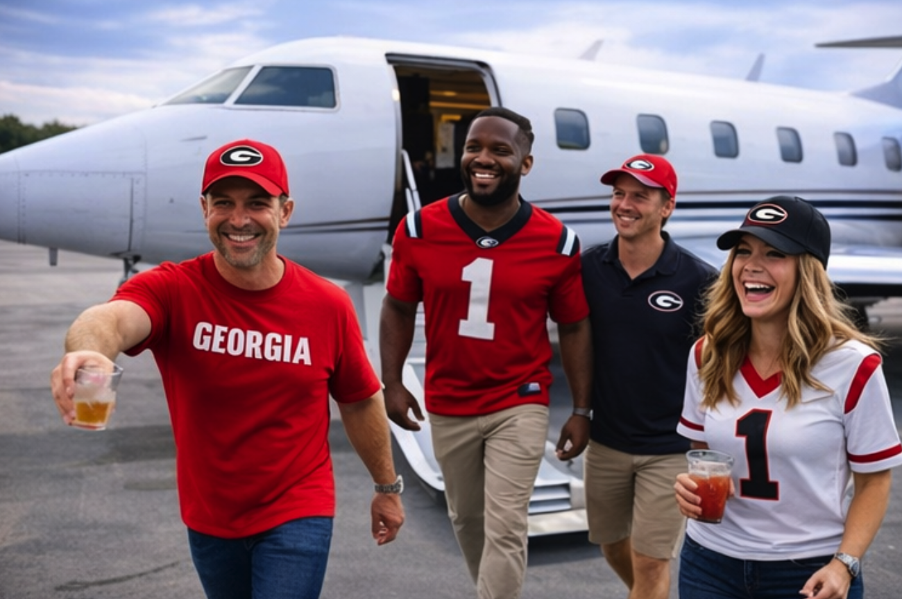 Fans arriving closer to the stadium for a Georgia Bulldogs away game