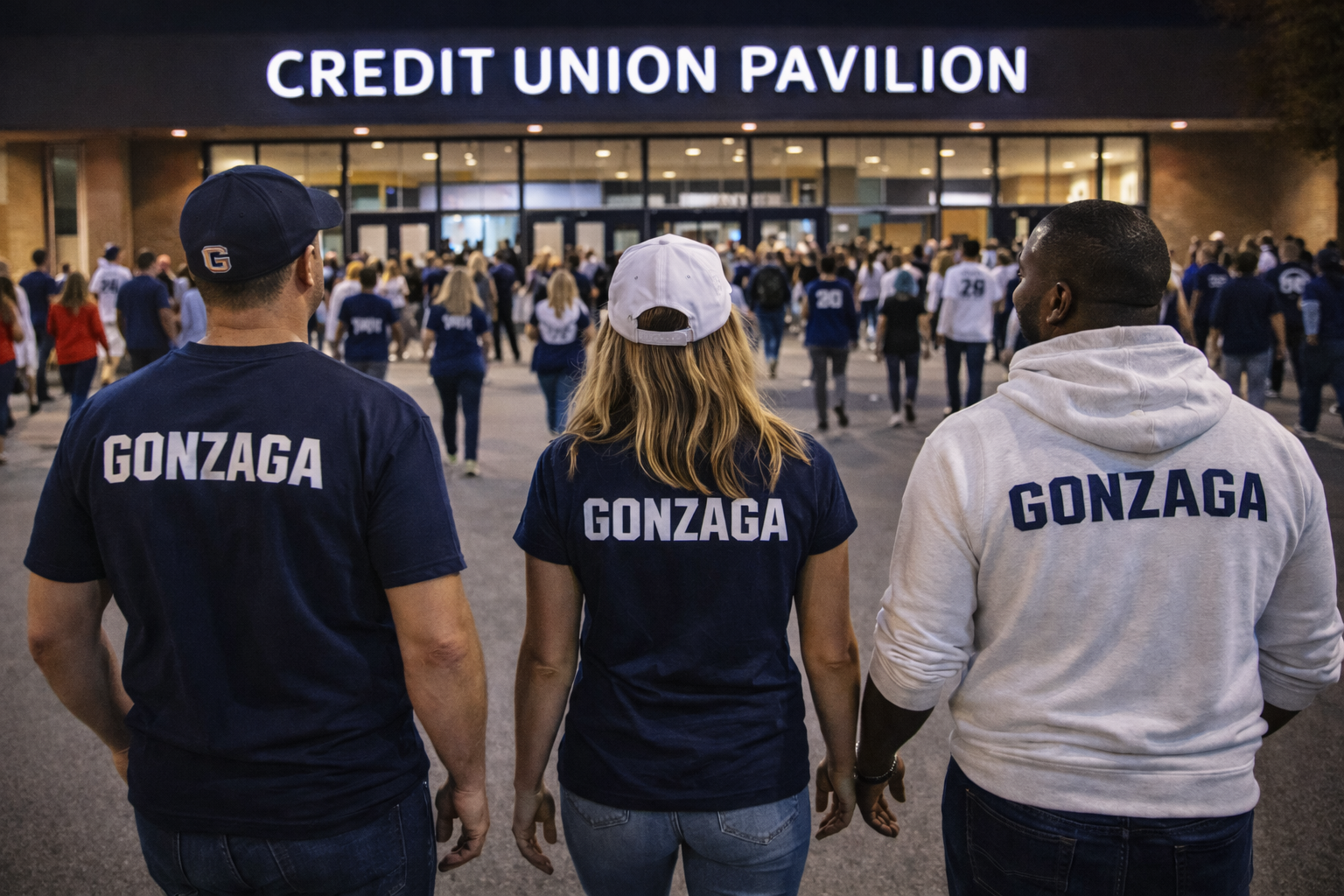 Parents and supporters traveling together for a Gonzaga away game
