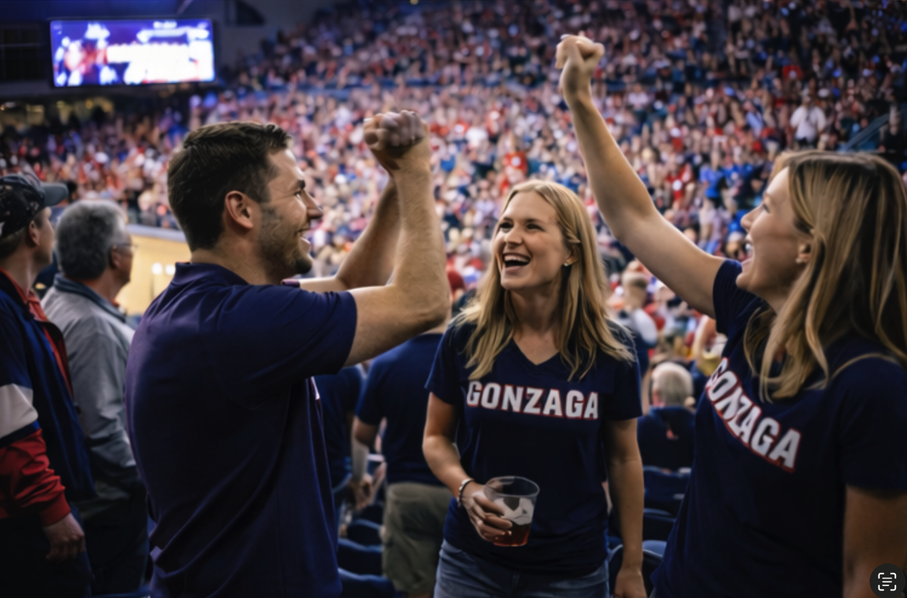 Away game energy for Gonzaga Bulldogs fans traveling privately