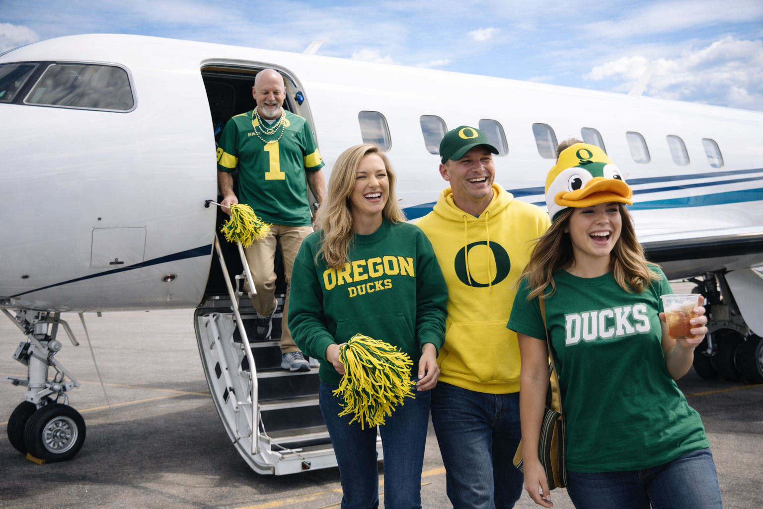 Fans arriving closer to the stadium for an Oregon Ducks away game